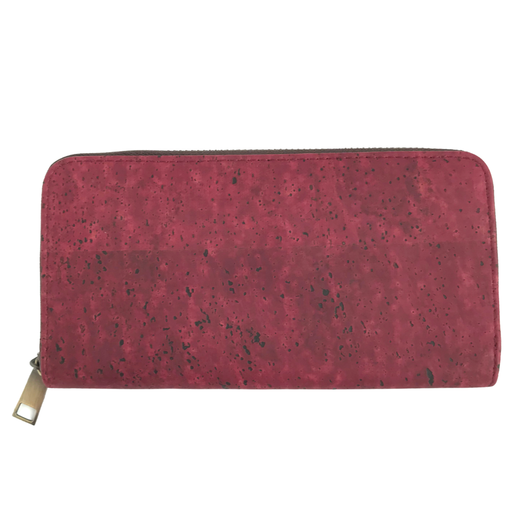 billetera roja de corcho mujer cuero vegano sustentable