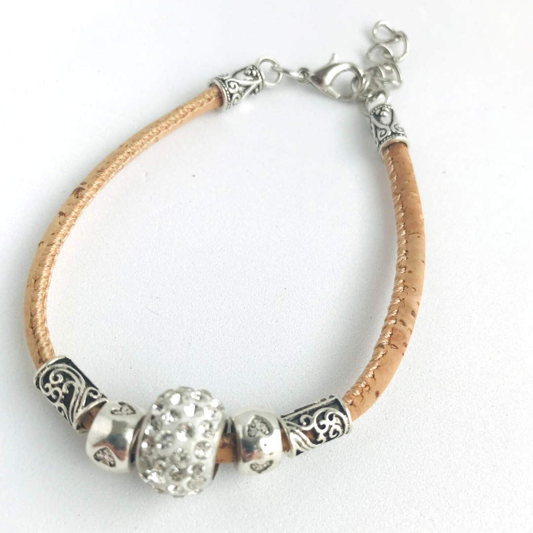 Pulsera de corcho portugués moda mujer sustentable