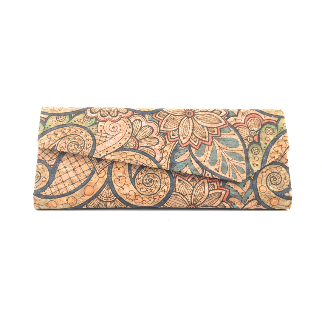 Estuche Porta Lentes de Corcho Natural Mujer Sustentable y Vegano Diseño Flores