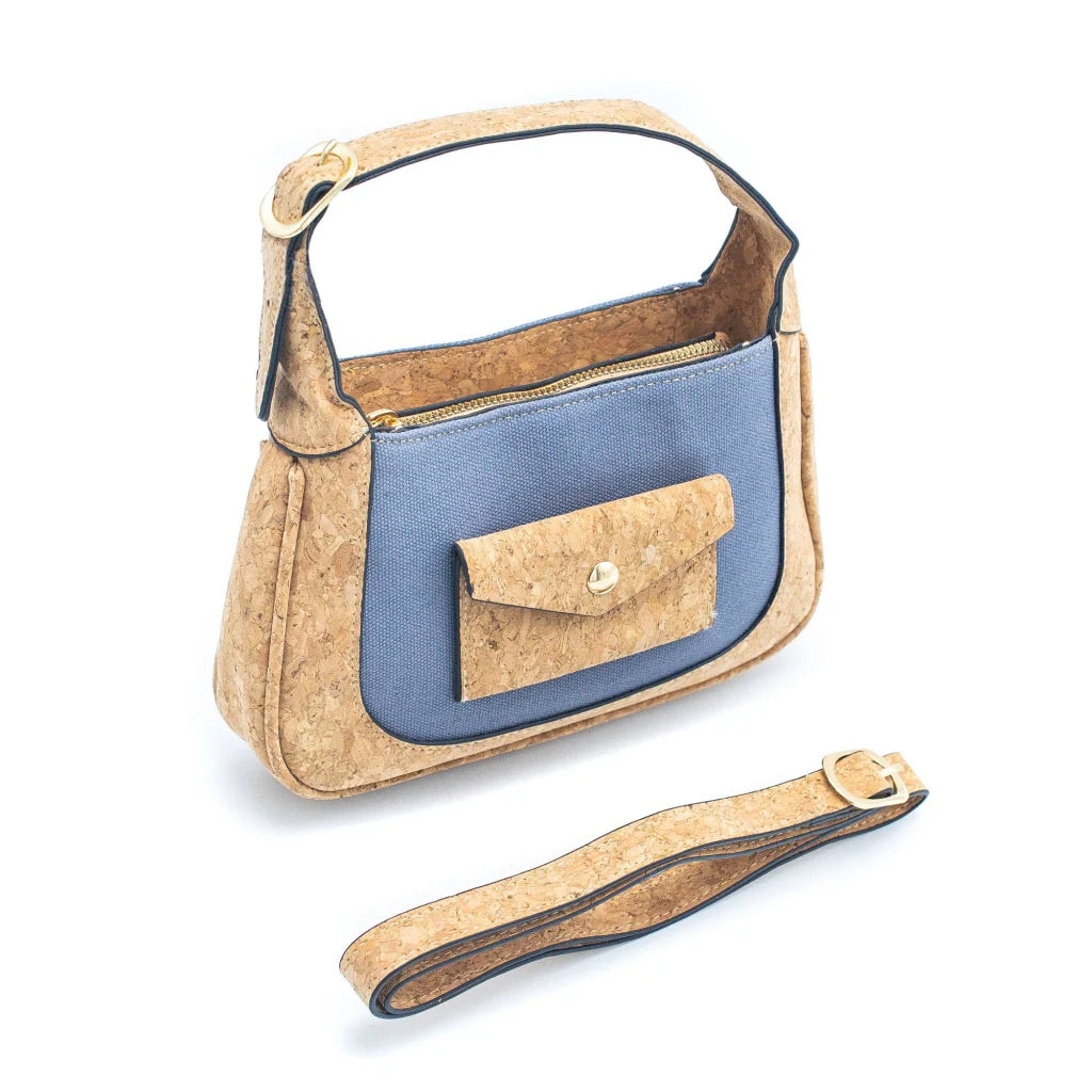 Cartera Milán de Corcho Natural Vegano Incluye correa para cambiar de corta a larga
