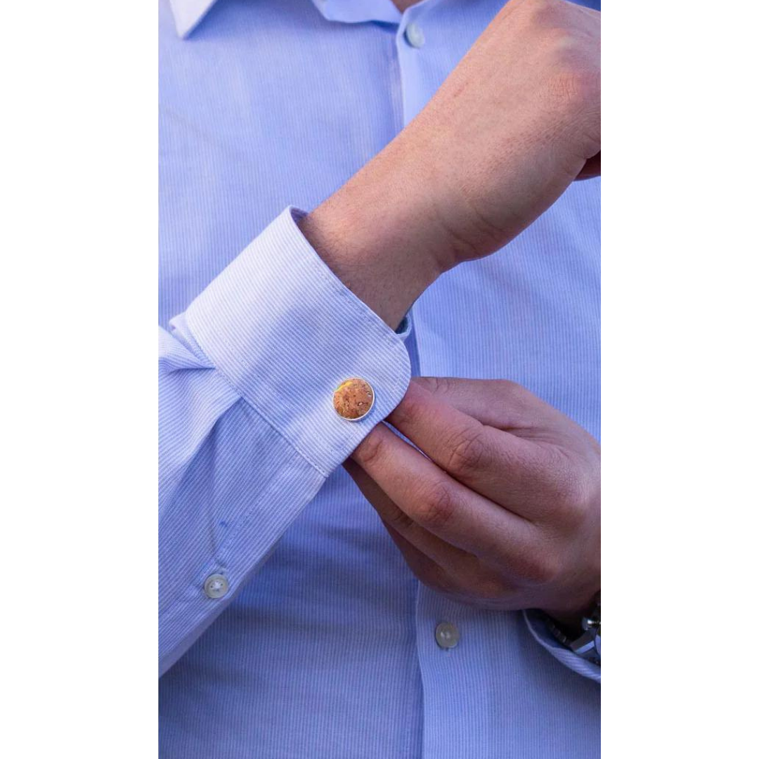 Gemelos para camisa de corcho portugués