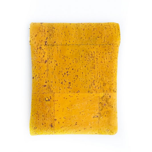 Monedero de Corcho Portugués Cuero Vegano Sustentable Color Amarillo Mostaza