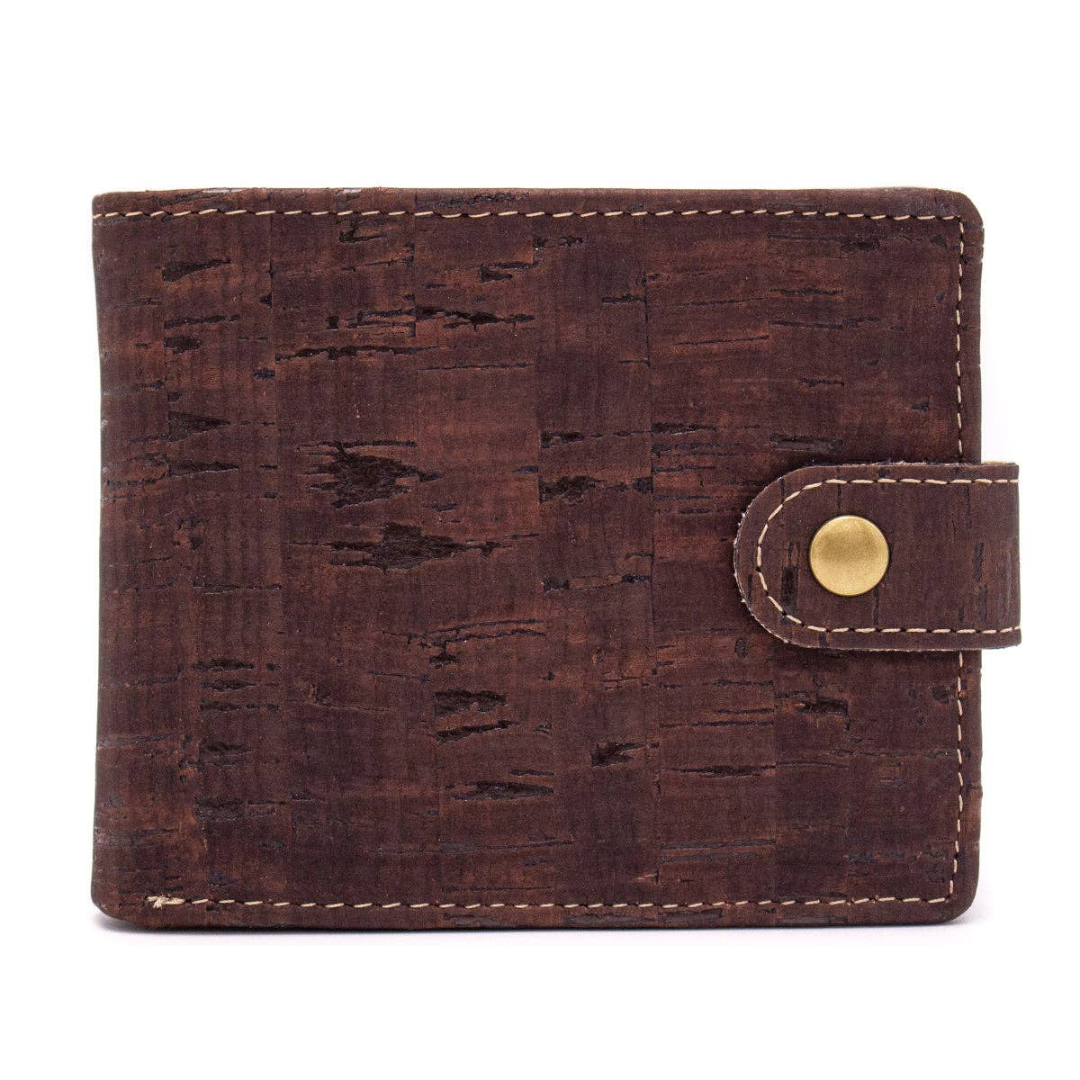 billetera hombre de corcho cuero vegano sustentable color café