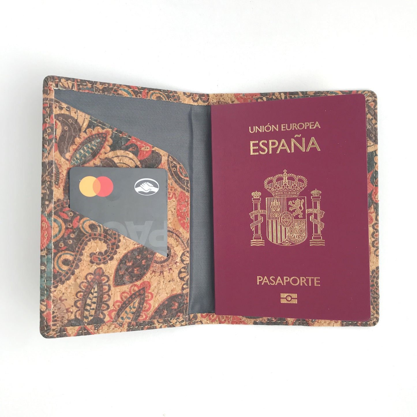 Porta pasaportes de corcho portugués cuero vegano sustentable tarjetero libreta para guardar pasaporte, tarjeta y otros documentos de viajes