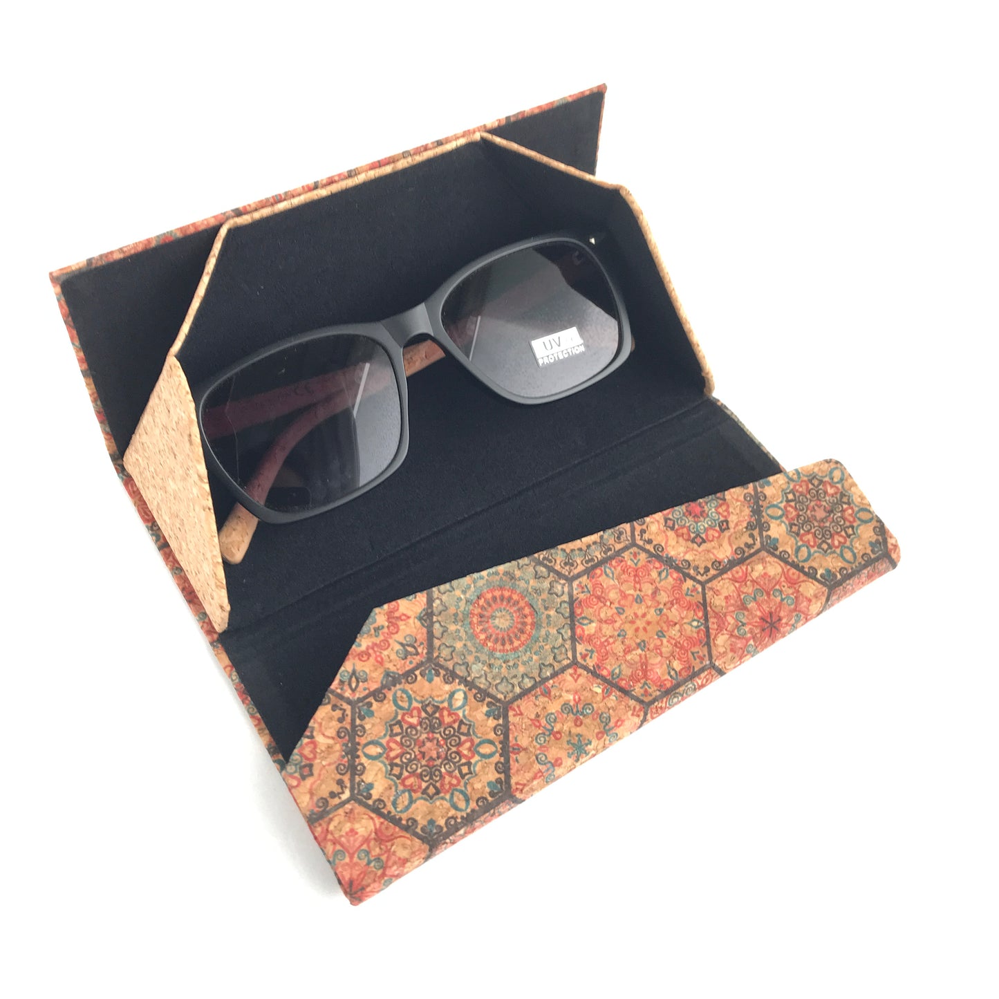 Estuche plegable de corcho natural para lentes de sol u ópticos