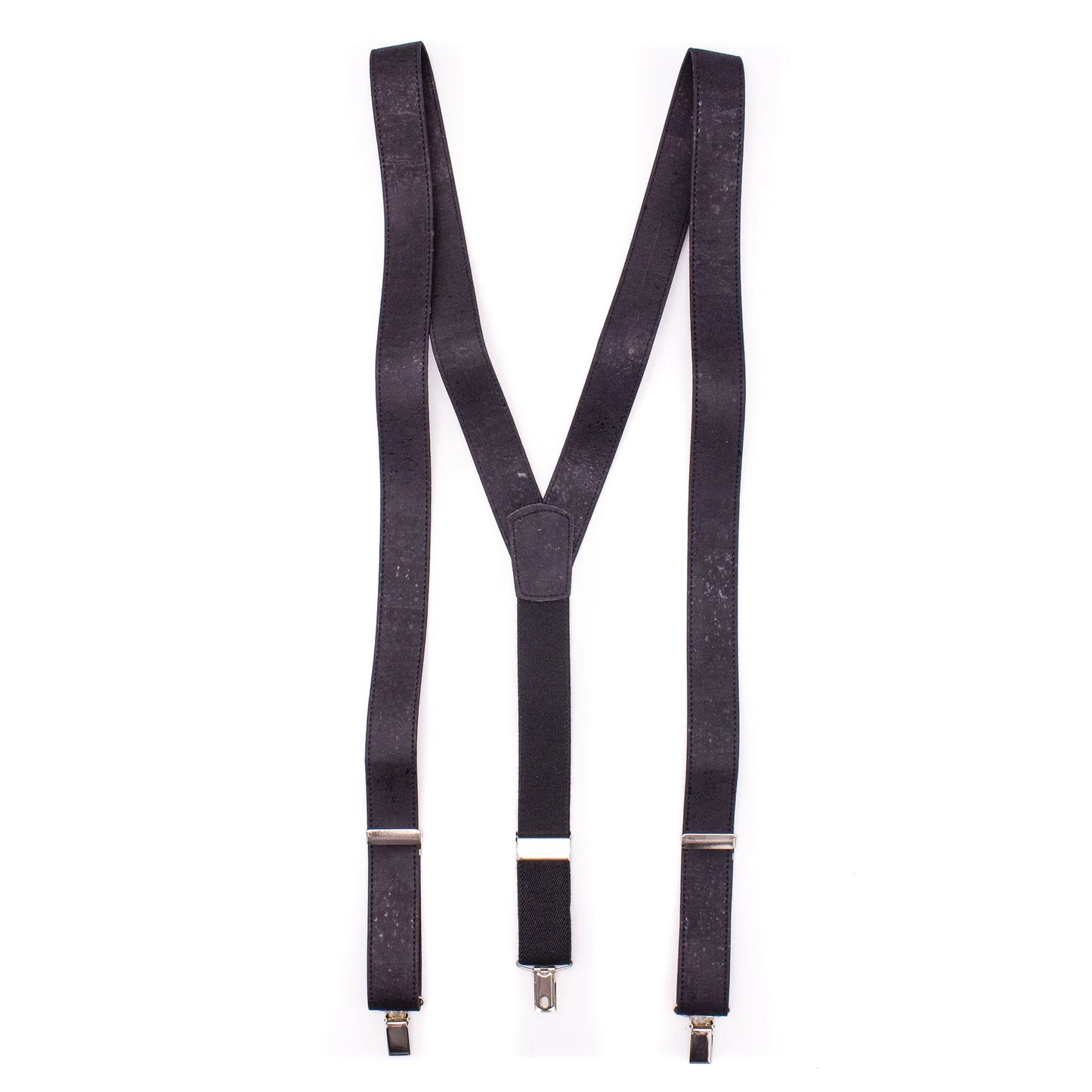 Tirantes Suspensores Hombre Color Negro de Corcho Portugués Cuero Vegano Accesorios Moda Hombre Sustentable