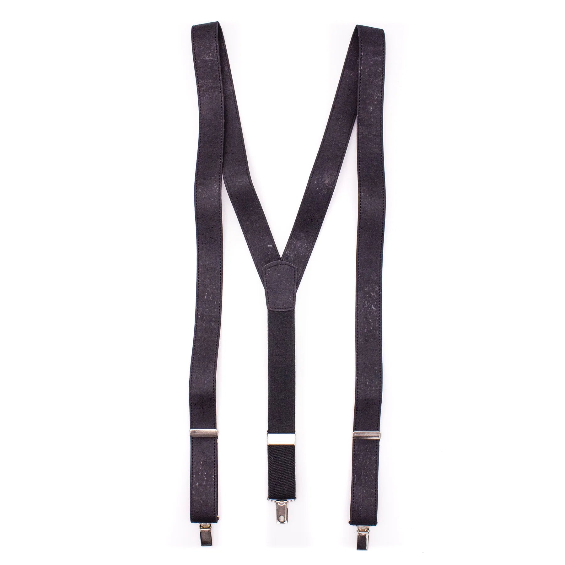Tirantes Suspensores Hombre Color Negro de Corcho Portugués Cuero Vegano Accesorios Moda Hombre Sustentable