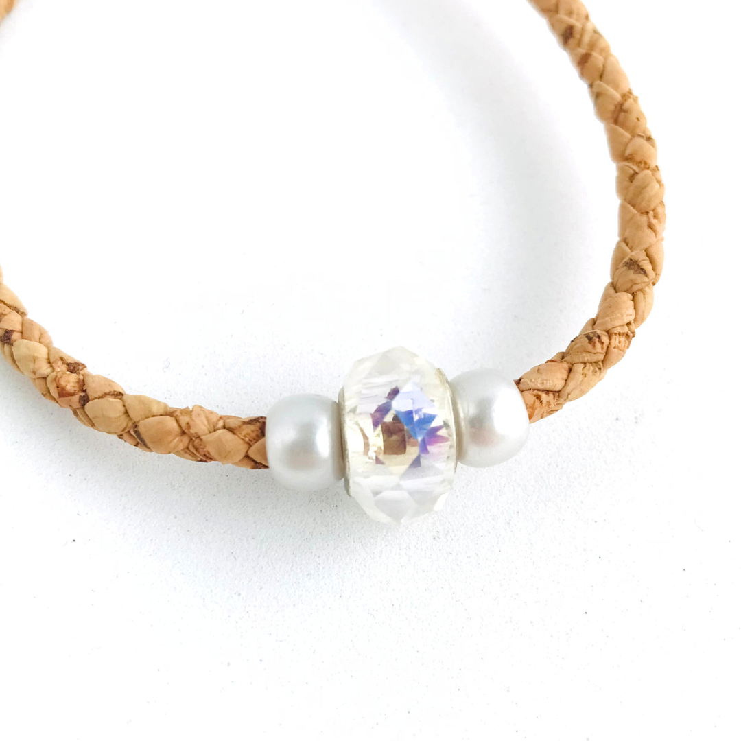Pulsera de Corcho Trenzado bisutería vegana sustentable aesthetic moda mujer tendencia