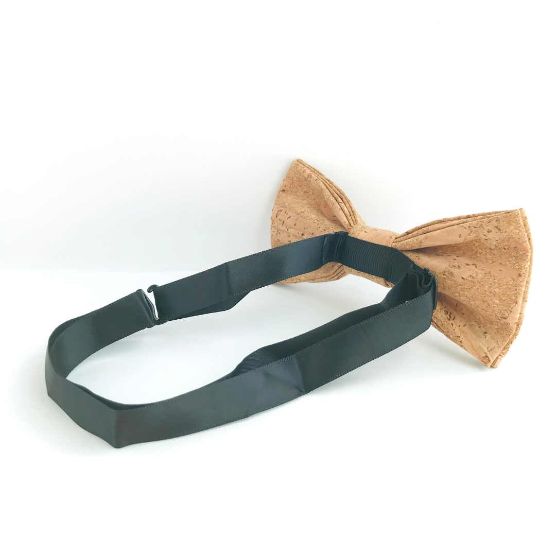 Corbatín de Corcho Natural Moda Hombre Sustentable Elegante Formal