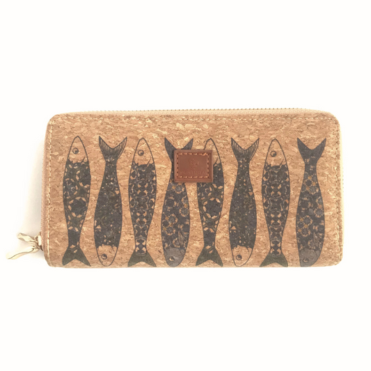 Billetera grande XL de corcho cuero vegano