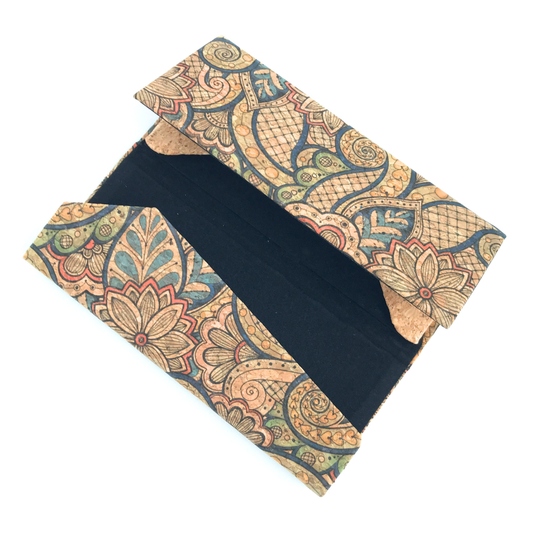 Estuche plegable para lentes mujer sustentable de corcho natural cuero vegano