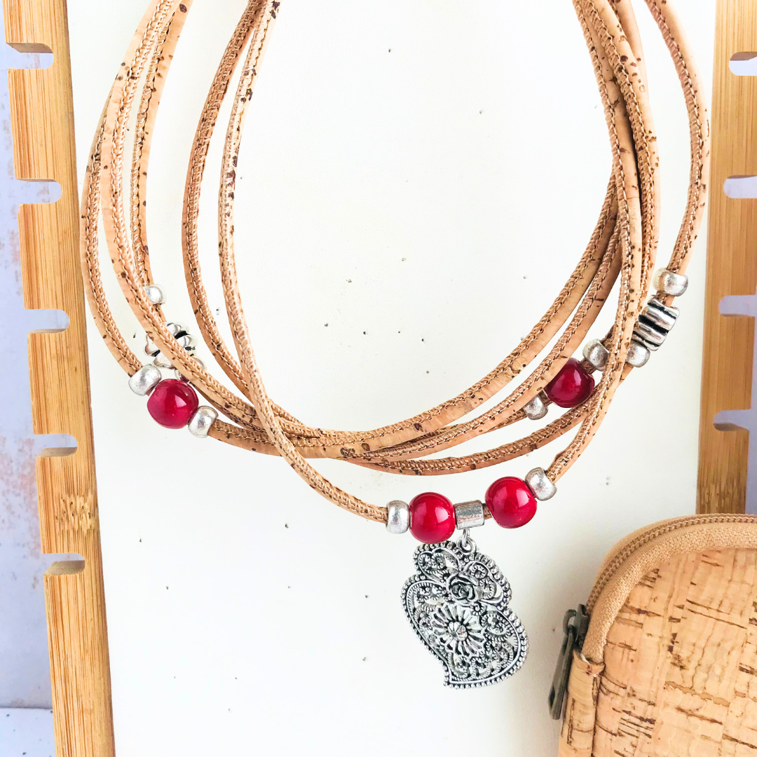 Collar de corcho portugués Corazón de Viana 