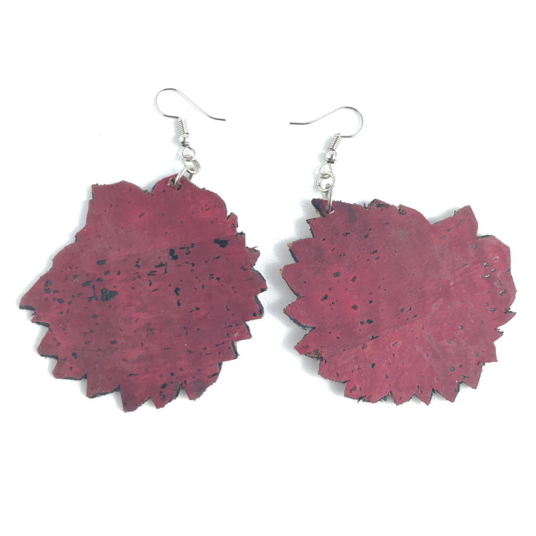 aros de corcho mujer vegano sustentable burdeo colgante meraki cork