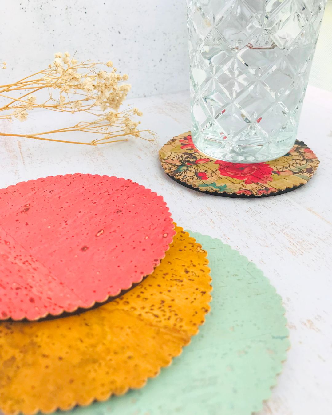 Posavasos de Corcho y Madera Decoración Ecológica Sustentable para el hogar