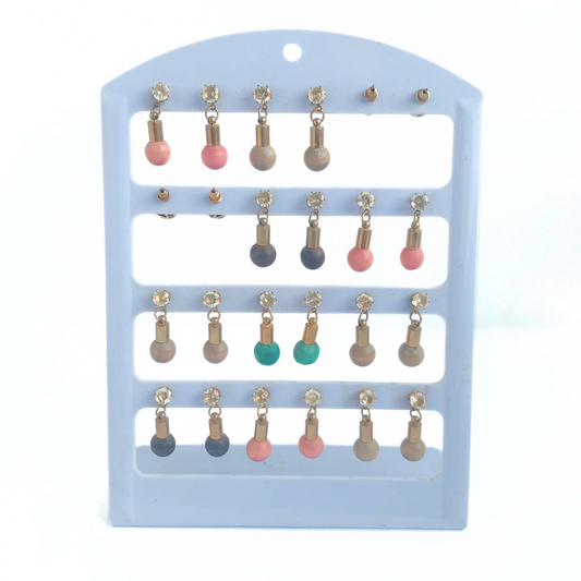 Aros de madera de colores imitación diamante zamac aleación de metales hipoalergénico