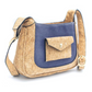 Cartera milán azul de corcho portugués cuero vegano sustentable correa ajustable