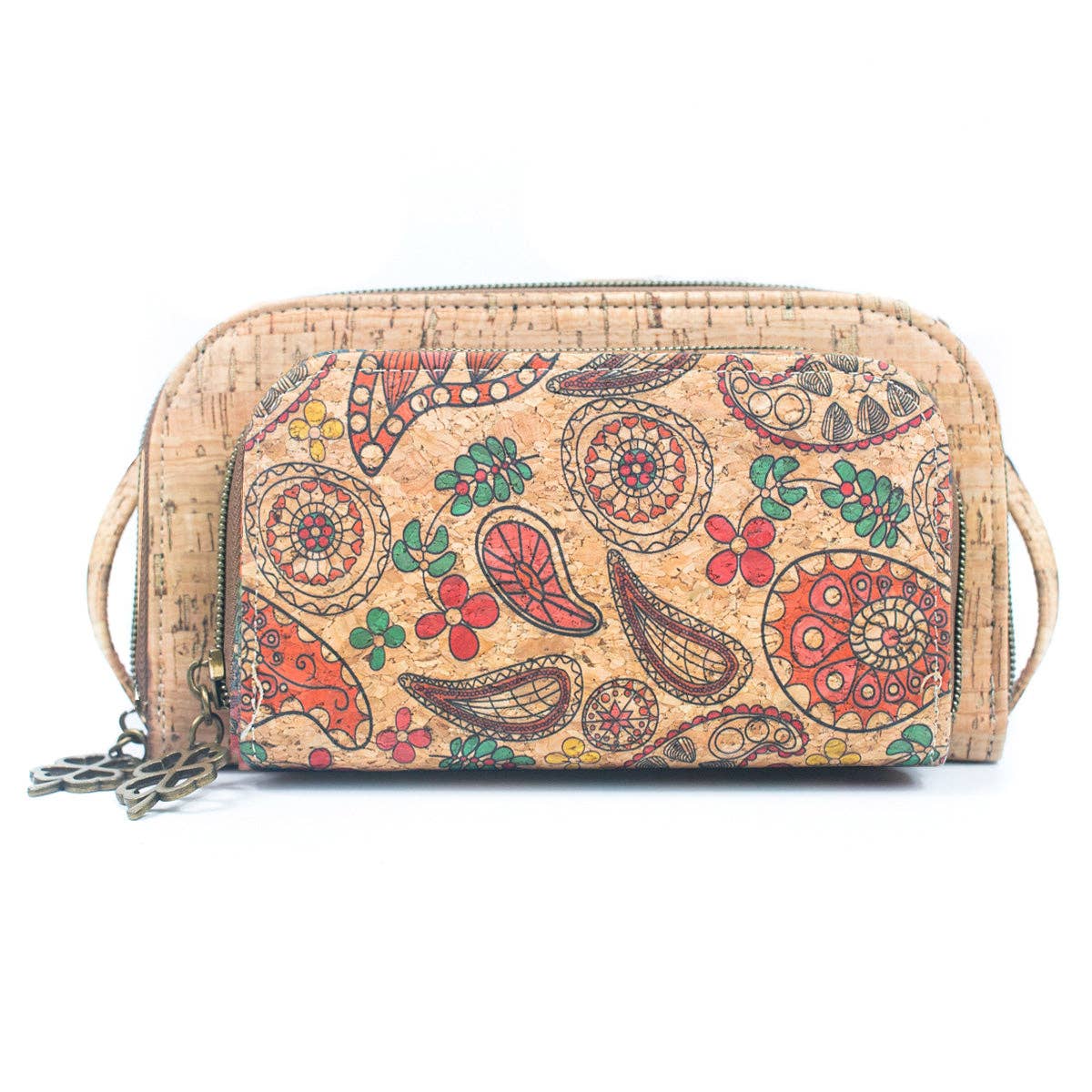 Cartera Bandolera Boho de Corcho Natural Portugués Cuero Vegano Sustentable 