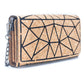 Cartera bandolera de corcho natural geométrica de correa cadena removible para convertir en cartera de mano estilo sobre para fiesta formal