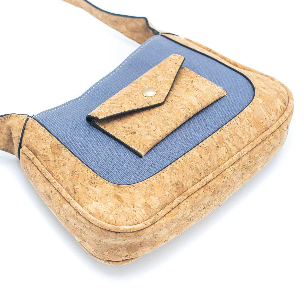 Cartera Milán Celeste de Corcho Portugués Moda Sustentable Mujer