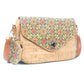 Cartera bandolera de corcho y eco cuero diseño portugués rojo verde y azul Incluye monedero de corcho del mismo diseño