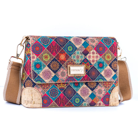 Cartera Bandolera de Corcho Mujer Sustentable Mandalas