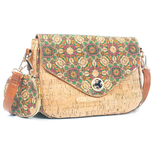 Cartera de corcho con monedero de corcho correa ajustable de cuero vegano 