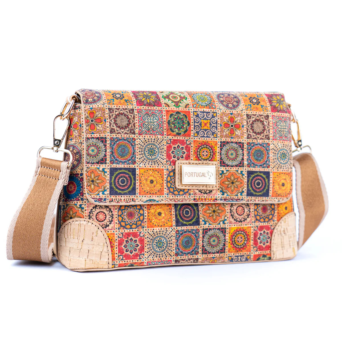 Cartera Bandolera de Corcho Natural Moda Mujer Boho Chic Sustentable