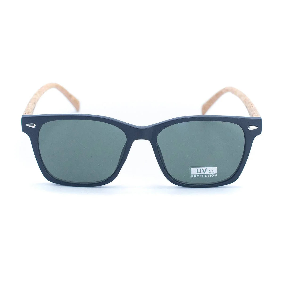 Lentes de sol Hombre Color Verde de Corcho Natural Madera Sustentable y Vegana Protección UV