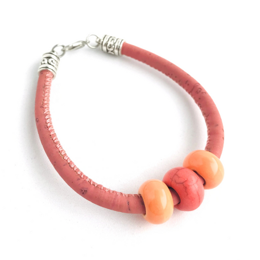 Pulsera de Corcho Portugués hecha en chile a mano handmade bisutería vegana sustentable