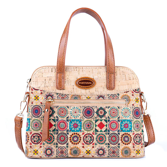 Cartera Handbag de Corcho Portugués Diseño Azulejos Bandolera de cuero vegano moda mujer sustentable