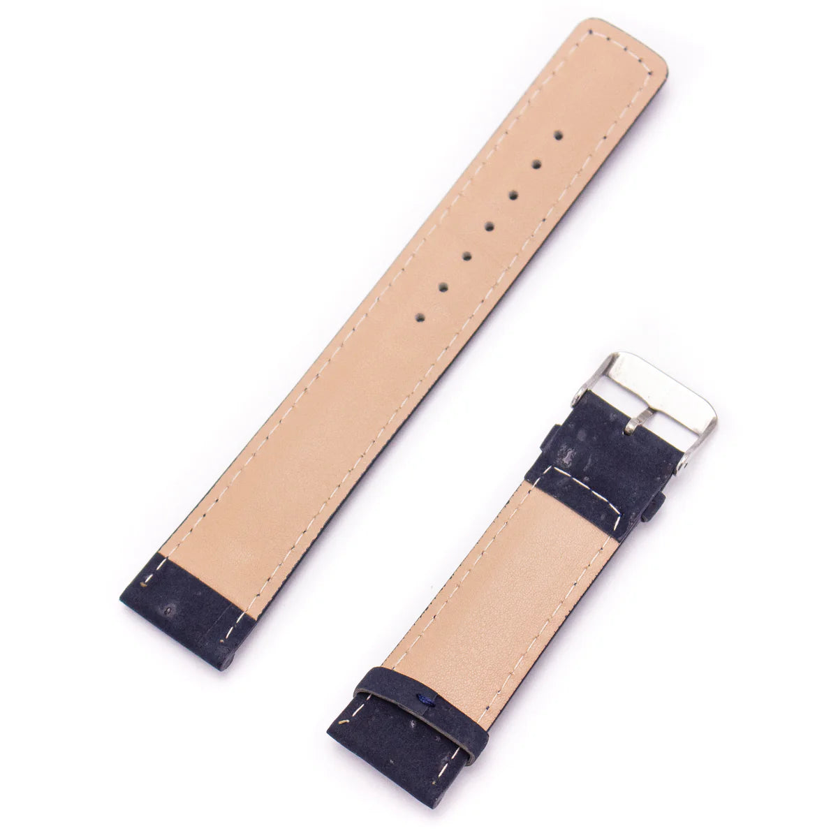 Correa para reloj de Corcho Natural Azul Marino Vegano y Sustentable 20mm