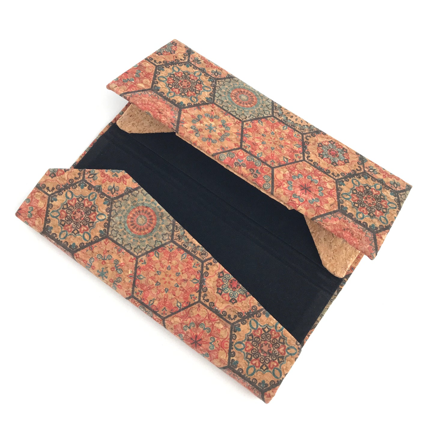 Estuche de lentes mujer plegable de corcho natural de cuero vegano sustentable 