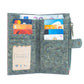 billetera de corcho vegano sustentable verde turquesa