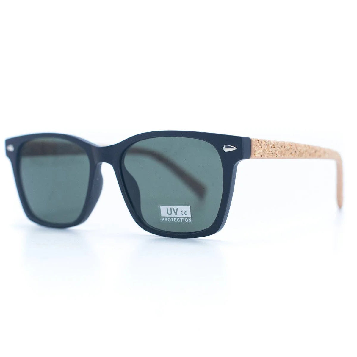 Gafas de Sol Hombre Color Verde Protección UV de Corcho Natural Moda Vegana y Sustentable
