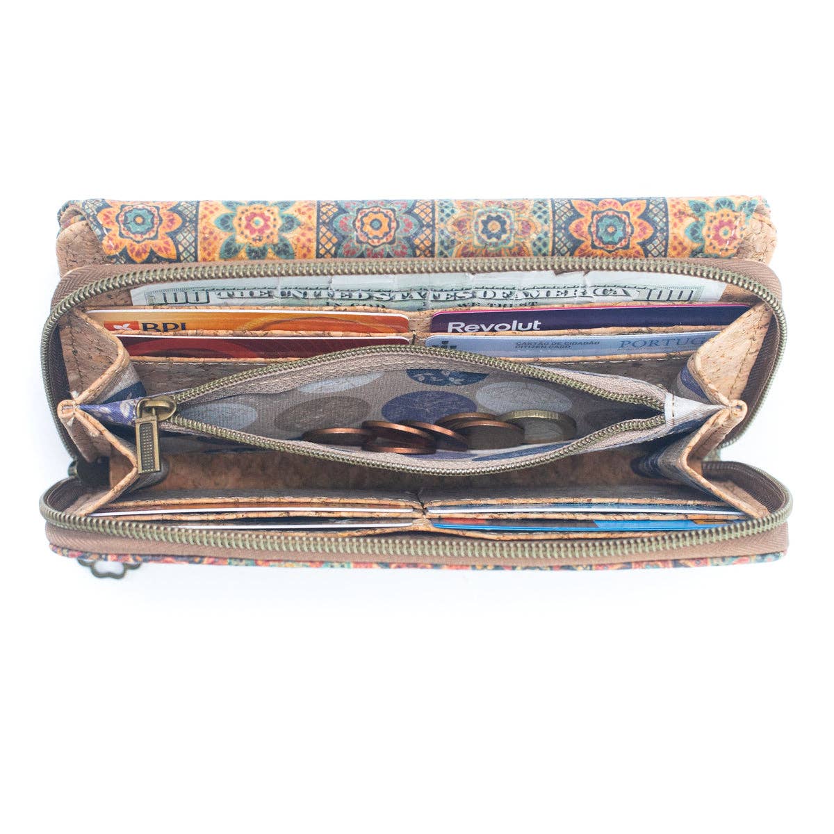 Billetera de corcho mujer sustentable cuero vegano monedero