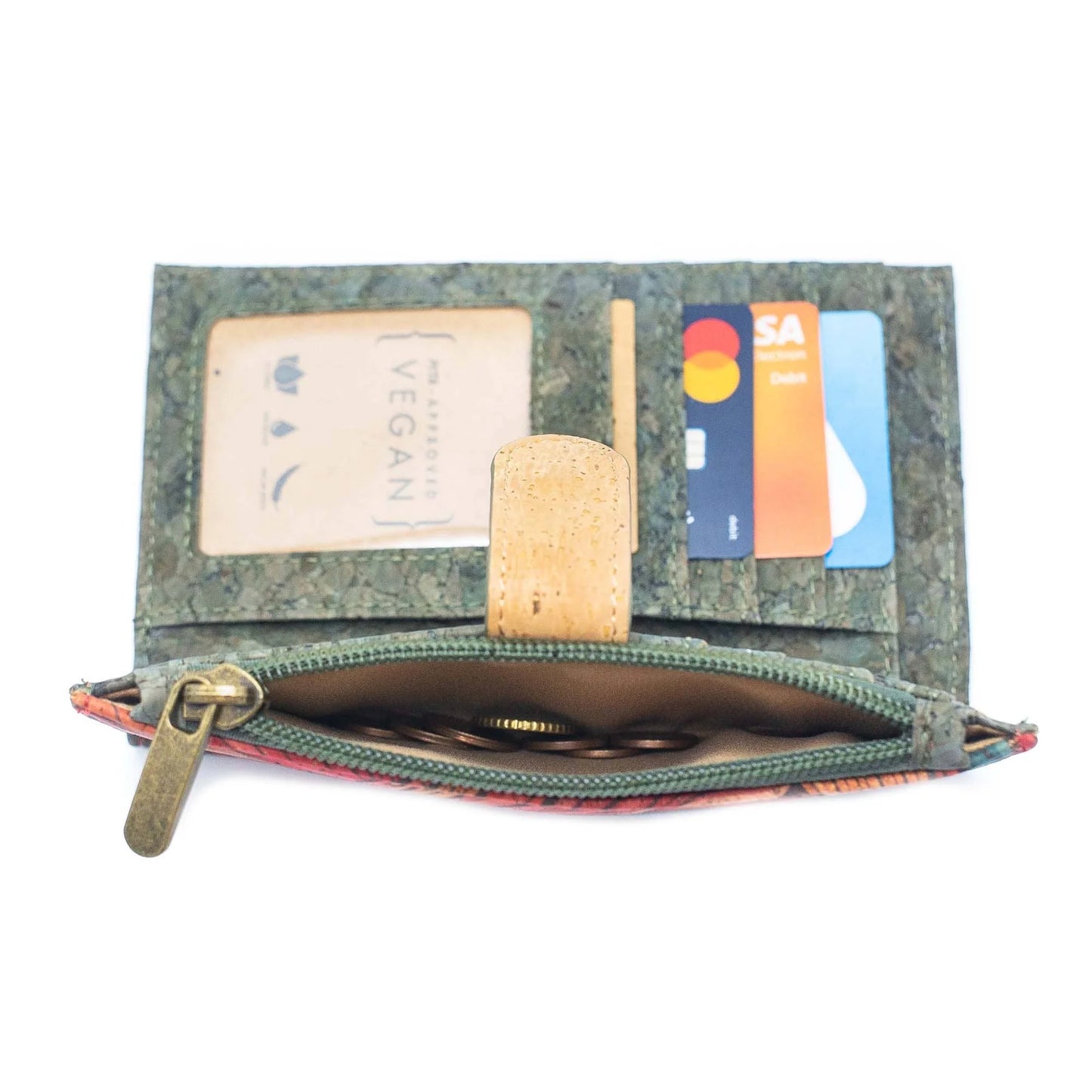 billetera de corcho sustentable monedero vegano mujer