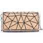 Cartera bandolera de corcho porta celular con correa cadena de fiesta elegante de cuero vegano sustentable color natural