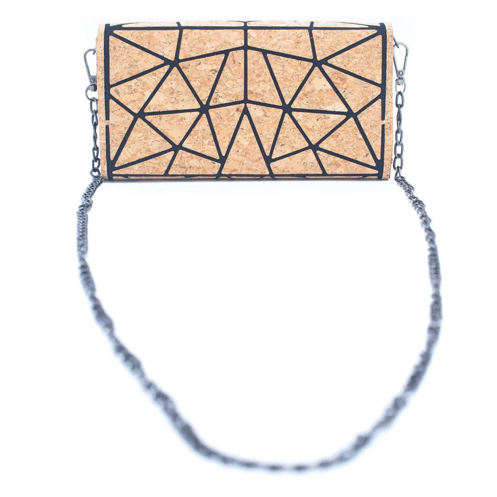 Cartera de corcho con correa de cadena