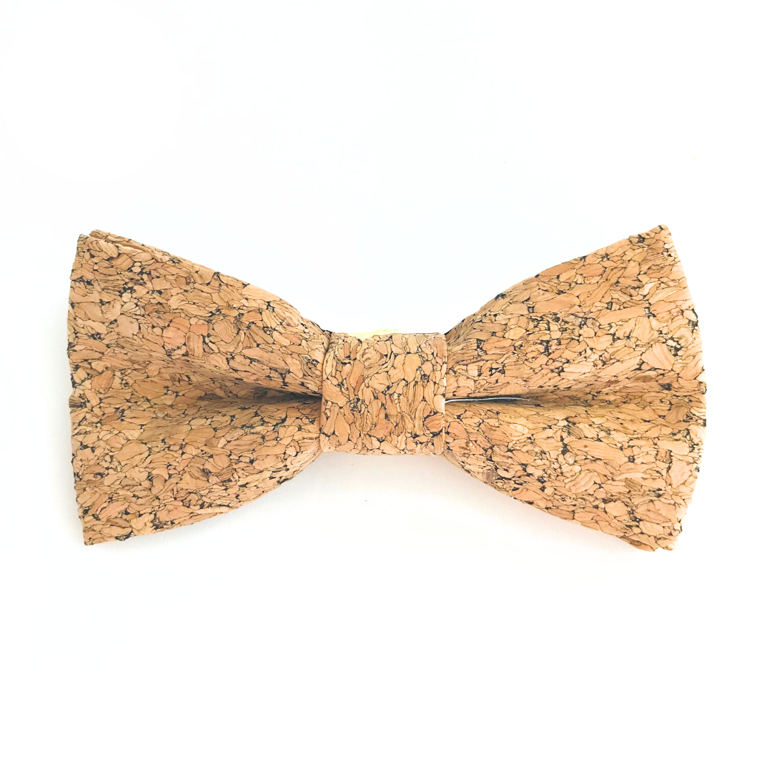 Corbatín de Corcho Natural Cuero Vegano Moda Hombre Sustentable