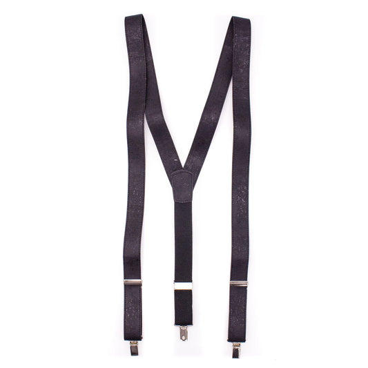 Tirantes Suspensores Hombre Color Negro de Corcho Portugués Cuero Vegano Accesorios Moda Hombre Sustentable