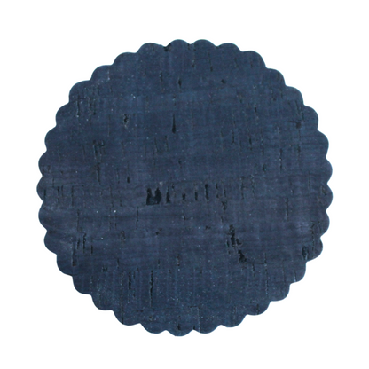 Posavaso de corcho con base de madera color azul marino oscuro o navy blue